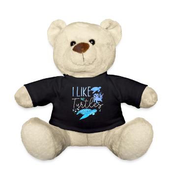 Sea Turtle Tortoise I Like Turtles - Teddy - Schwarz - Vorne