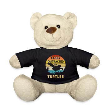 Tortue de mer Tortue Rétro Vintage - Nounours - noir - Devant