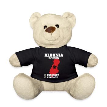 Albania Bound Country Travel Albanian Flag - Teddy - Schwarz - Vorne