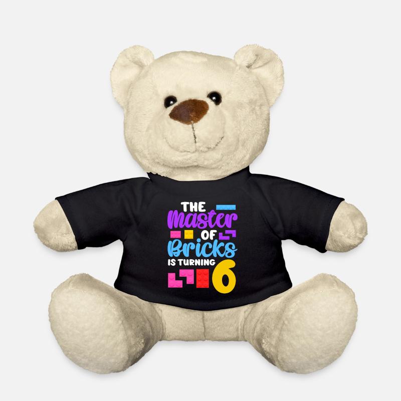 The master of bricks is turning 6 - Teddy - Schwarz