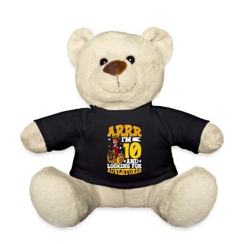 I'm 10 - Young Pirate - Teddy Bear - black - Front