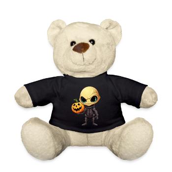 Halloween Alien mit Kürbis - Teddy - Schwarz - Vorne