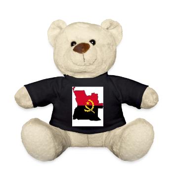 Angola Flag, Map - Teddy Bear - black - Front