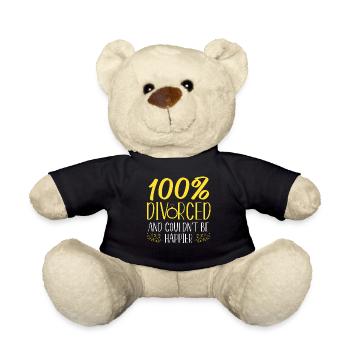 Happy Divorce Party 100% Divorced - Teddy Bear - black - Front