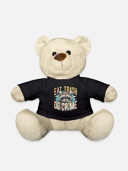 Raccoon eat trash do crime - Teddy Bear - black