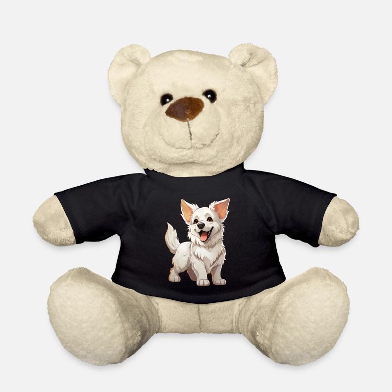 Petit chien de berger blanc - Nounours - noir