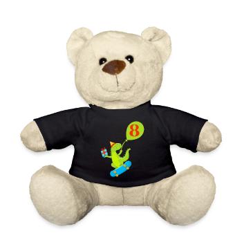8. Geburtstag Niedlicher Dinosaurier - Teddy - Schwarz - Vorne