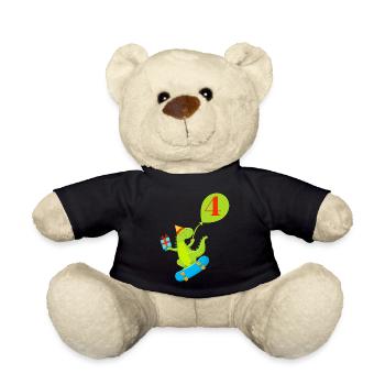 4. Geburtstag Niedlicher Dinosaurier - Teddy - Schwarz - Vorne