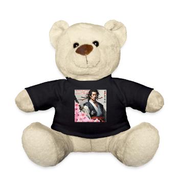 Japanischer Samurai Krieger Kirchblüten - Teddy - Schwarz - Vorne