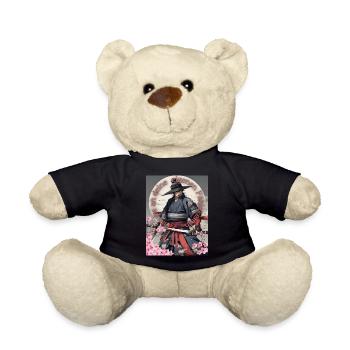 Samurai Krieger Schwertkämpfer Kirchblüten - Teddy - Schwarz - Vorne