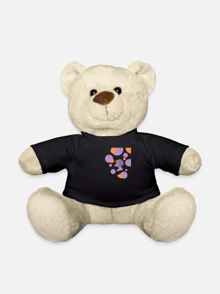 Girl Side View Cosmic Sweater - Teddy Bear - black