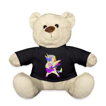Einhorn mit Gitarre | lustige Bilder, Konzert - Teddy - Schwarz - Vorne