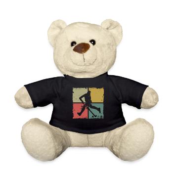 Field Hockey Retro Vintage - Teddy Bear - black - Front