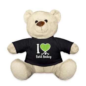 Field Hockey Heart I Love Field - Teddy Bear - black - Front