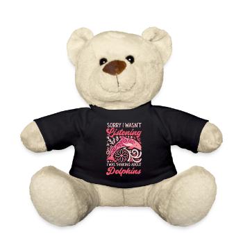 Dolphin Sorry I Wasn't Listening I - Teddy Bear - black - Front