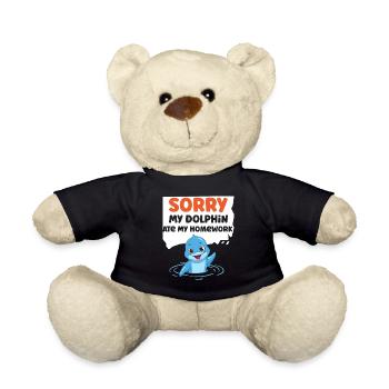 Dauphin Désolé Mon dauphin a mangé mon - Nounours - noir - Devant