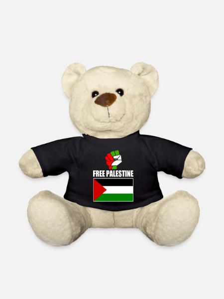 Free palestine - Teddy Bear - black