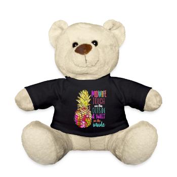 Nurse Midwife Birth Worker - Teddy Bear - black - Front