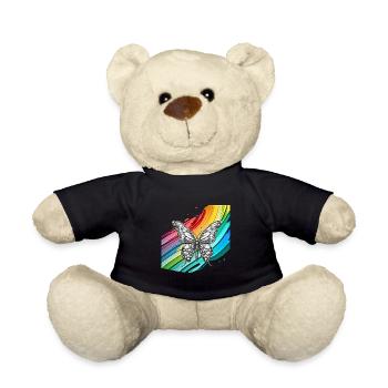 Steampunk Schmetterling mit Regenbogen Hintergrund - Teddy - Schwarz - Vorne