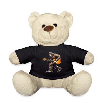 Bigfoot playing guitar with left hand guitarist - Teddy Bear - black - Front