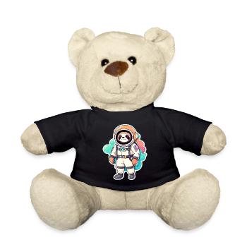 Faultier Astronaut Illustration - Teddy - Schwarz - Vorne