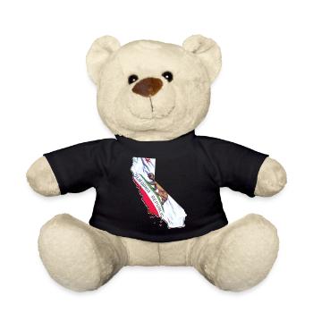 California (USA) | echte Flagge | Flag Map - Teddy - Schwarz - Vorne