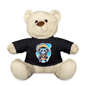 Waschbär Astronaut Illustration - Teddy - Schwarz - Vorne