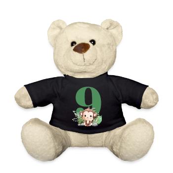 9th Birthday Monkey Safari - Teddy Bear - black - Front