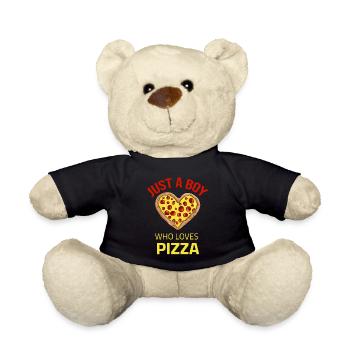 Juste un garçon qui aime la pizza - Nounours - noir - Devant
