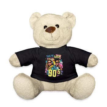 90s 90er Jahre Bunt Musik Party Karneval Kostüm - Teddy - Schwarz - Vorne