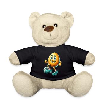 Easter Egg Soccer Design, Soccer Player Easter - Teddy Bear - black - Front