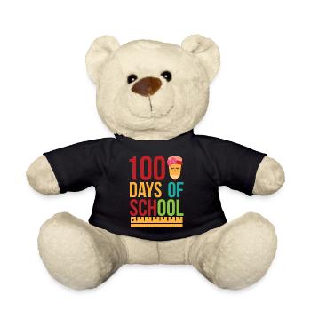 100 Days of School Happy 100th Day of School - Teddy Bear - black - Front