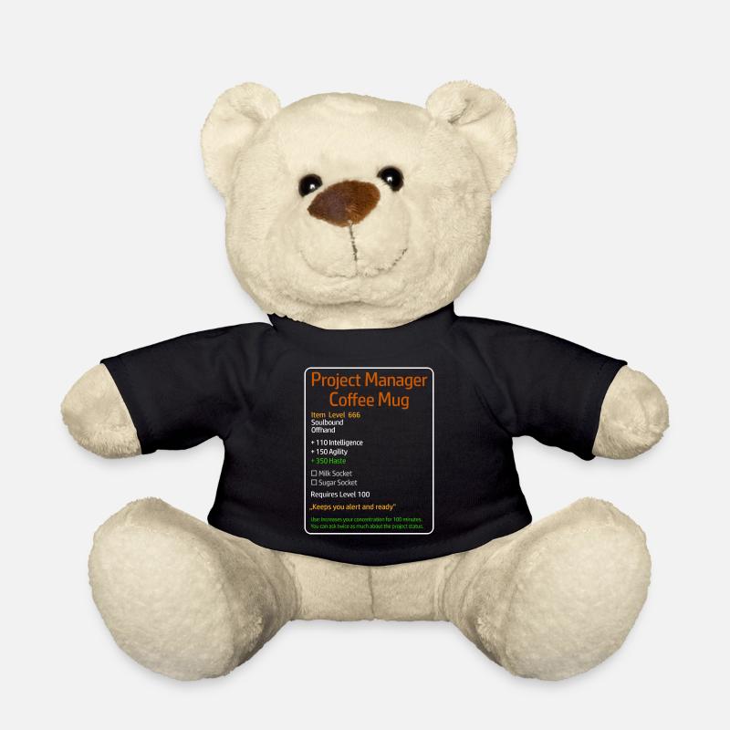 Project Manager Coffee Mug Level 666 - Teddy Bear - black