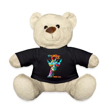 Funky vibes. Enjoy your life. Giraffe - Teddy Bear - black - Front
