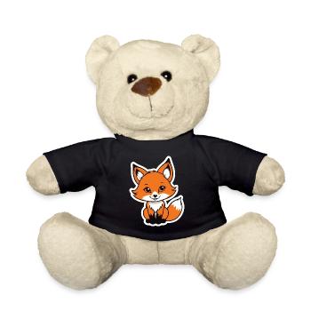 Fox Illustration - Teddy Bear - black - Front