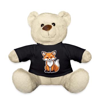 Illustration de renard - Nounours - noir - Devant
