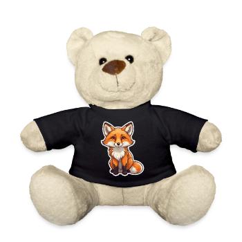Fox Illustration - Teddy Bear - black - Front