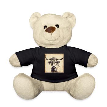 Vintage Cow - Teddy Bear - black - Front