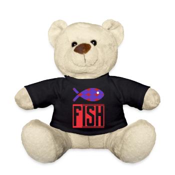 FISH. HUMOUR. POISSON. SARDINE. POISSON D'AVRIL - Nounours - noir - Devant