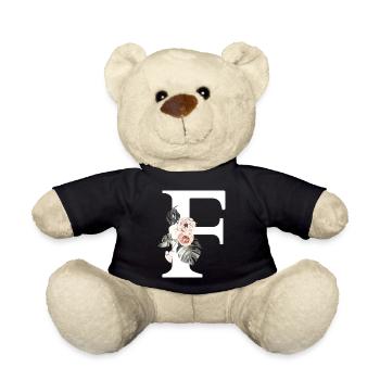 Tropischer Blumenbuchstabe f - Teddy - Schwarz - Vorne