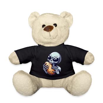 Alien Bites Potato Alien Science Ficti - Teddy Bear - black - Front