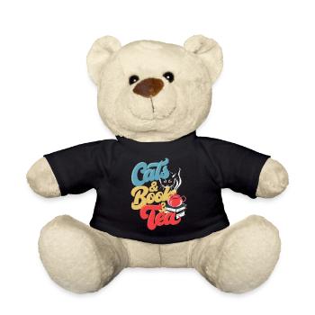 Katzen und Tee Druck - Teddy - Schwarz - Vorne