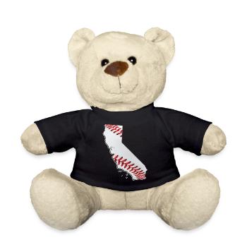 California (USA) | real baseball | Map - Teddy Bear - black - Front