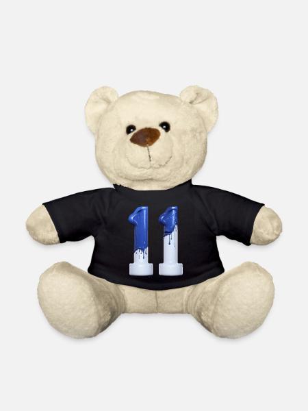 NR. 11 NUMMER 11 BLAU WEIß 11. GEBURTSTAG - Teddy - Schwarz