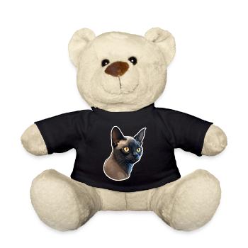 Burmese Cat - Teddy Bear - black - Front