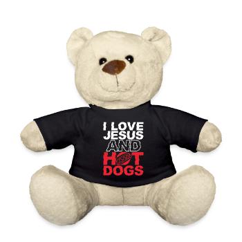 Hot Dog Adult Jesus Faith - Teddy Bear - black - Front