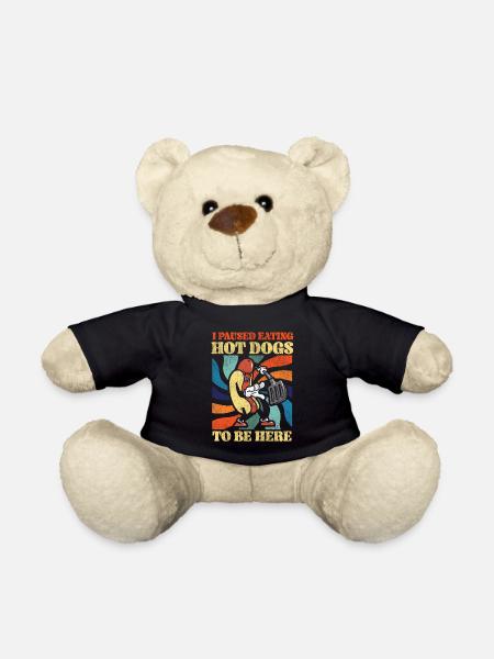 Hot Dog Adult Vintage I Paused - Teddy - Schwarz