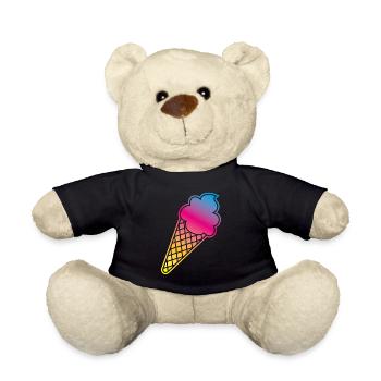 Ice Cream Frame Gradient Colorful Summer Ice Cream Cone Ice - Teddy Bear - black - Front