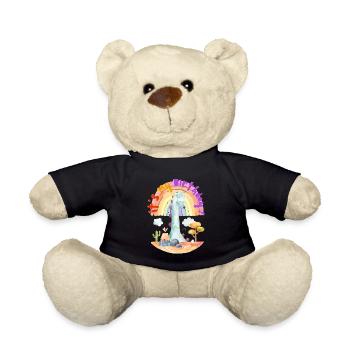 it´s my birthday watercolor dinosaur - Teddy Bear - black - Front