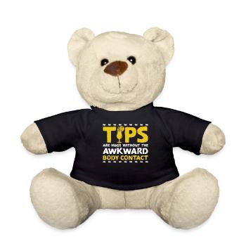 Bartender Mixologist Tips Are Hugs - Teddy Bear - black - Front
